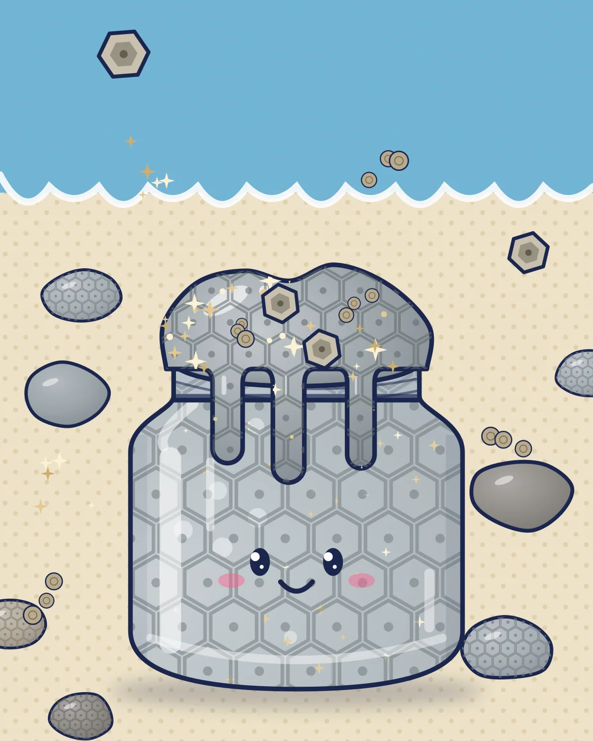 Petoskey Stone slime jar